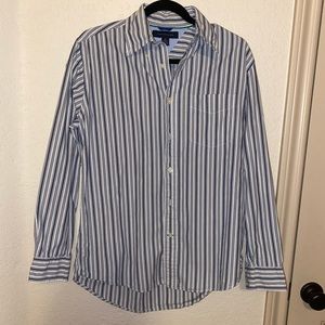 Tommy Hilfiger blue & white striped button down